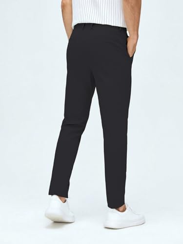Image of AVANOVA Men's Classic Dress Pants with Side Pockets | Solid Tapered Suit Trousers, Business Formal Office Wear Regular Fit Pants, Stretchable Blend Slim Carrot Fit (Trouser 255)