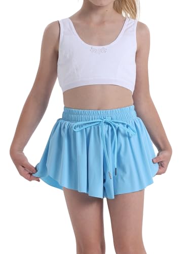 Image of Flowy Shorts for Teen Girls Athletic Running Youth Butterfly Shorts