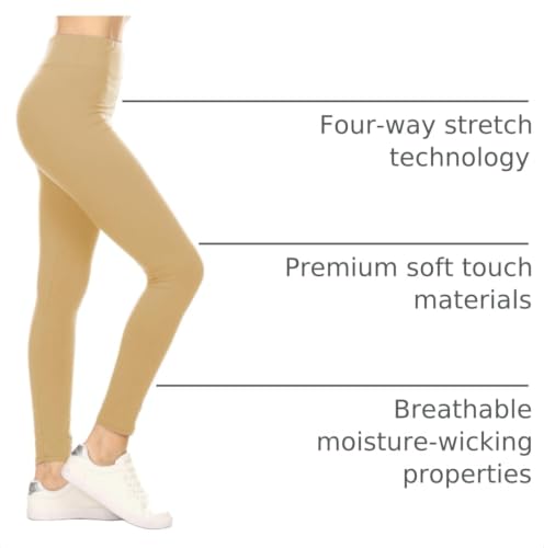 Image of Leggings Depot High Waisted Leggings for Women Buttery Smooth & Soft Women's Solid Yoga - Reg, Plus, 1X3X, 3X5X