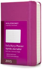 Moleskine 2015 Daily Planner, 12 Month, Pocket, Magenta, Hard Cover (3.5 x 5.5)