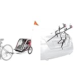Allen Sports Deluxe Steel Child Trailer & Sports Deluxe 2-Bike Trunk Mount Rack, Model 102DN-R, Black