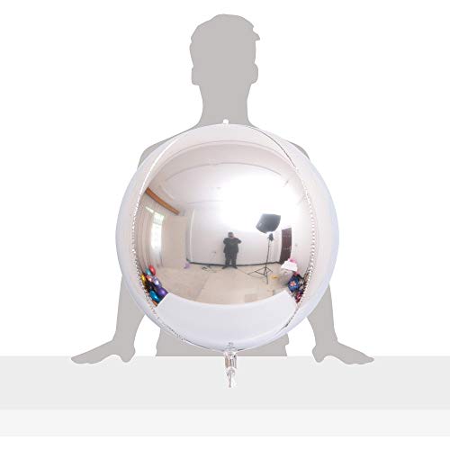 Hangable 2 Count 22" Silver 4D Large Round Sphere Aluminum Foil Balloon Mirror Metallic Silver Balloon Birthday Party Wedding Baby Shower Marriage Decor Supplies