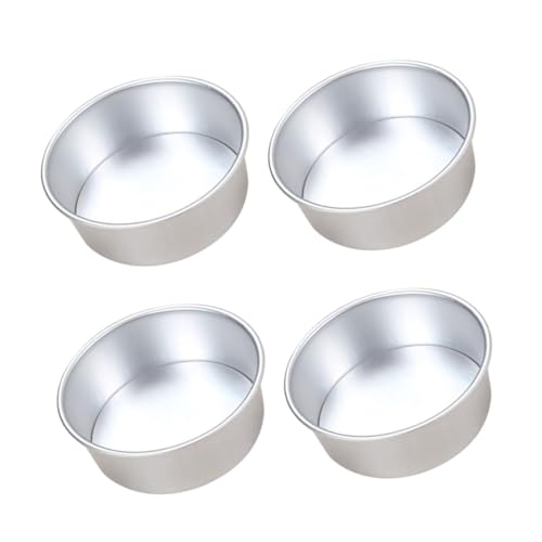 Toyvian 4 piezas Molde de Repostería Redondo Fondo Desmontable Antiadherente de Aleación para Hornear Pasteles Tartas y Postres Individuales
