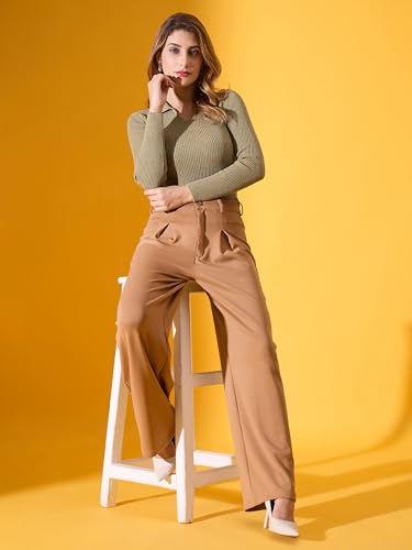 Image of 98 Degree North Women Ribbed Collar Neck Pullover-G1164-BLUEMELANGE