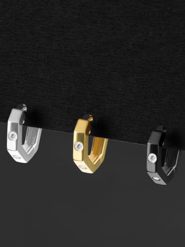 Image of ORIONZ Hoop Earrings for Men & Boys (1 Piece) - 925 Sterling Silver - Gift for Birthday Anniversary - 18k Gold Plated Jewellery - Men Fashion