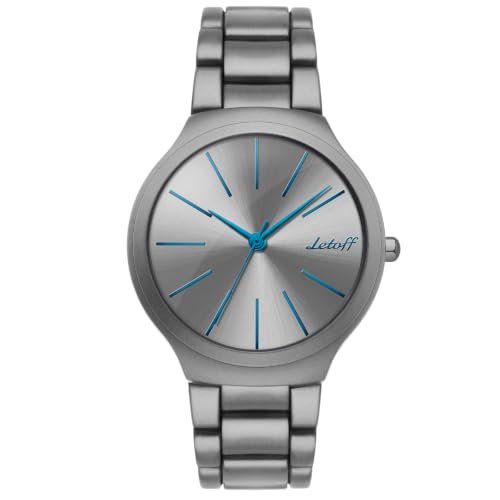 Image of Letoff Women's Wrist Watch, Big Dial Metal Strap, 100 ft Waterproof, Multicolor Casual Fashion Watch