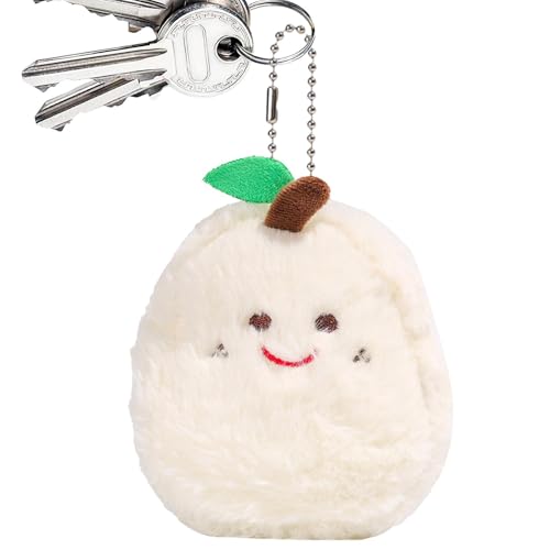 Fruit Plush Coin Bag, Plush Purse - Coin Bag Change Holder | Fashionable Pear Plush Bag Charm, Multifunctional Small Soft Purse for Cards, Headset, Lipstick, Single Attribute, see , See
