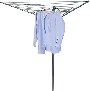 myAIMS Rotary 30m 3 Arms Garden Washing Line Clothes Airer Dryer Pole Powder Coated Steel Folding Laundry outdoor Support prop Airer Tree umbrella system