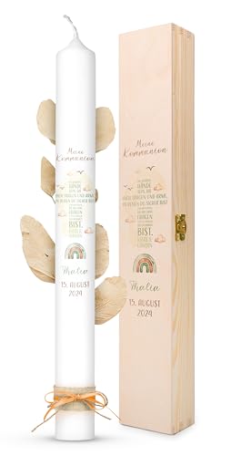 AMARI ® Kommunionkerze personalisiert Kreuz Schrift...