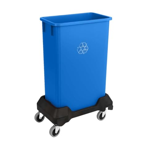 Image of 23 Gallon Slim Rectangular Garbage Can with Wheels - Blue