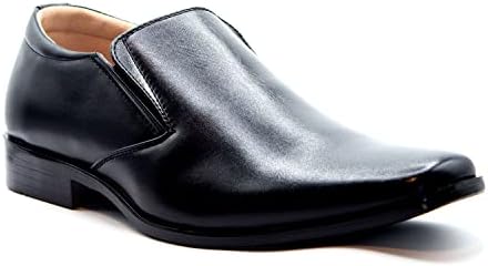 Men's 31334 Classic Almond Toe Slip On Smooth Dress Shoes Loafers, Black, Sz 11 | Image 1