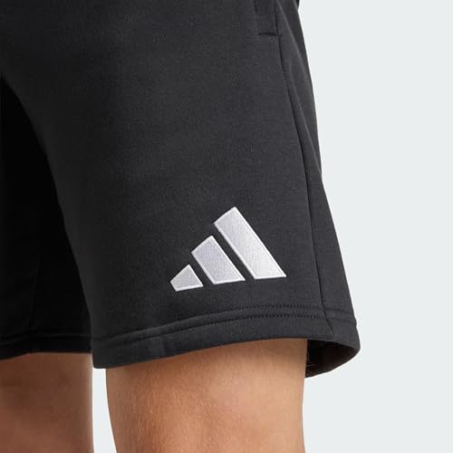 Adidas Entrada26 short confortable en molleton noir et blanc - 2