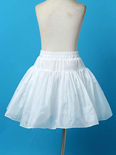 2 Layered Girls Slip Flower Girl Petticoat Crinoline Above Knee Length A-line Hoopless Skirt Underskirt for Kids4