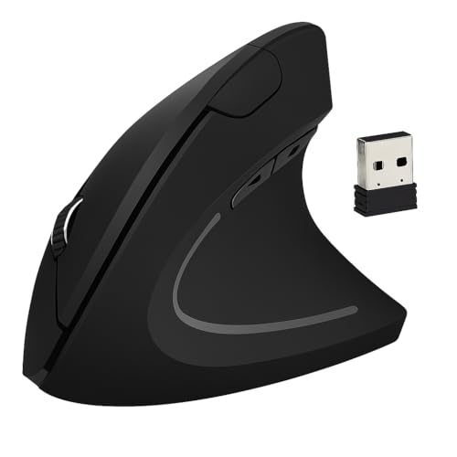 Mouse Vertical Anatômico Ergonômico Destro Recarregável Sem Fio Bluetooth 2.4 GHz USB Bateria 6 Botões Ótico Prevenção Tendinite