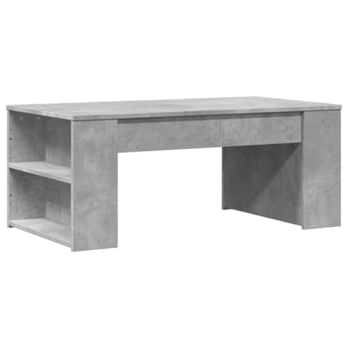 vidaXL Table Basse Gris béton 102x55x42 cm Bois d'ingénierie, Table d'appoint, Table de Salon, Table latérale, Bout de canapé, Table Centrale