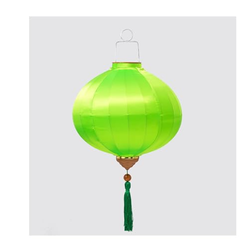 Farol chino de seda tradicional de 30 cm (12 pulgadas) de color sólido, redondo, for colgar al aire libre, for jardín, boda, fiesta, decoración de festivales.(Fluorescent Green)