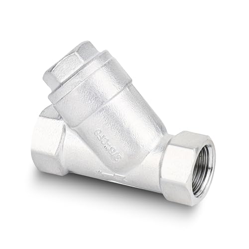 Image of Industrial Plumbing Y Strainers NPT Female 3 /8 inch, Heavy Duty 304 Stainless Steel Y-Strainer, Y-Shaped Filter Valve Connector with 80 Mesh Screen to Remove Excess Impurities for Water Oil Gas DN10