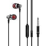 Flat Cable High Quality Clear Sound Earbuds Microphone Headset for Amazon Kindle, DX, Fire, Fire HD 6, HD 7 8 10 - Fire HD 8.9, HD8, HD10, Kids Edition - Kindle Fire HDX, HDX 7, HDX 8.9 - Fire Phone