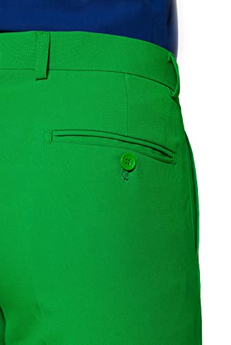 OppoSuits Tinta Unita per Feste da Uomo-Evergreen