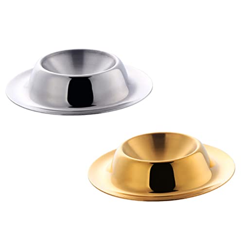 CONGARTENO 2pcs Stainless Steel Eggs Egg Storage Tool Tray Breakfast Egg Holder Egg Holder Cups Hard Egg Cups Egg Cups for Home Breakfast Tray Cup Holder Tray Poached Egg Cups Egg Rack Silver