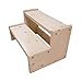 JLXJ Tritthocker Holzhocker Kinder Erwachsene Senioren Tritthocker, Holz 2 Stufen Klein Kinderbett-Stufenleiter, rutschfeste Fußmatten, für Badezimmer Küche Badezimmer (Size : 50×40×35cm)