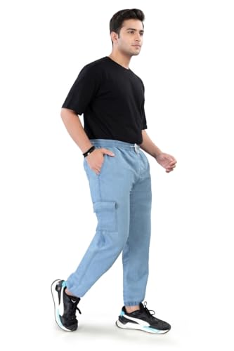 Image of UNOseven Boys Denim Cargo Jogger Pant - Slim Fit - Available from 5 Years to Size XL