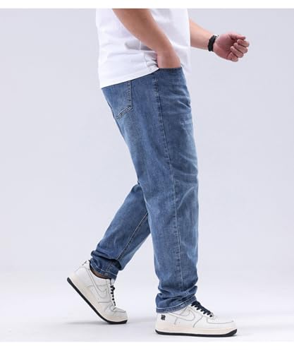 HBER Men's Relaxed Fit Stretch Jeans Tapered Leg Mid Waist Flex Work Casual Denim Pants4
