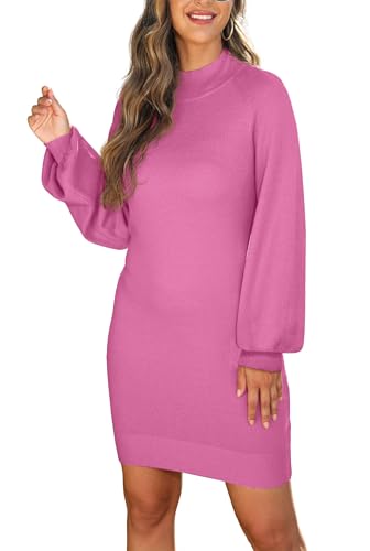 Image of GRECERELLE 2026 Womens Fall Winter Mock Neck Mini Pullover Sweater Dress