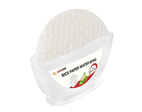 ASIADELI premium Rice Paper Water Bowl - for soaking Rice Paper with round 22 cm (Height 5.5 inches) (Width 7.5 inches)