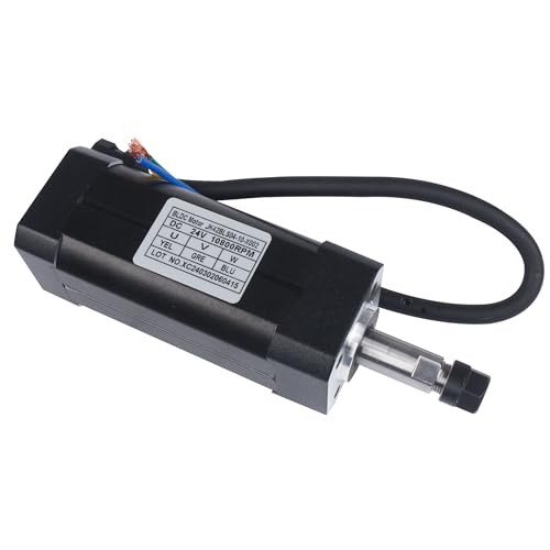 RATTMMOTOR 24V DC Brushless Spindle Motor 10800RPM 104W Air Cooled Spindle Motor 42mm ER8 for CNC Router Milling Machine