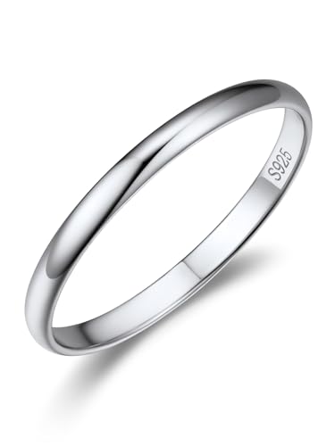 Suplight Interlocked Rolling Rings, Sterling Silver Rings for Women Simple Fidget Ring Plain Stardust Band Rings Stacking Ring for Women Men Size 4 to 12 (with Gift Box)