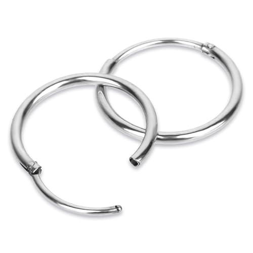 Tucnoeu 1 Paar Herren Ohrringe Chirurgenstahl Ohrringe Herren Creolen Edelstahl Damen Silber 8mm-12mm(10mm)