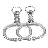 Kisangel 2 piezas Anillo Nariz Ganado Acero Inoxidable con Automático para Tracción Vacas y Herramienta Ganadera Duradera y Cómoda