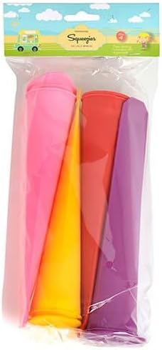 Eddingtons 732010 Squeezies Ice Lolly Mould Set of 4, Silicone, Various