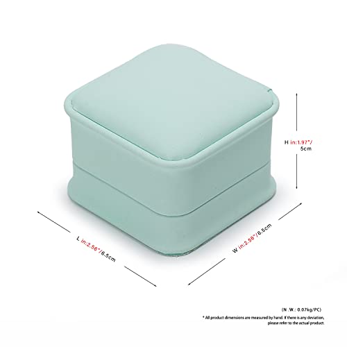 Ring Box Leather Ring Gift Boxes For Proposal Engagement Wedding Day Valentine's Day Rings Gift Case (Mint Green)