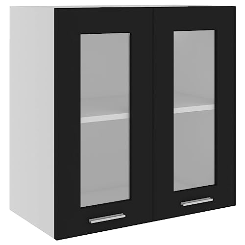 vidaXL Vitrine Suspendue Lyon Noir 60 x 31 x 60 cm Bois d'ingénierie
