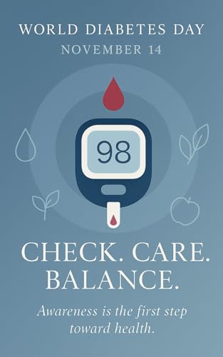 World Diabetes Day Pocket Notebook-Adult design 1: A simple awareness notebook for World Diabetes Day — November 14