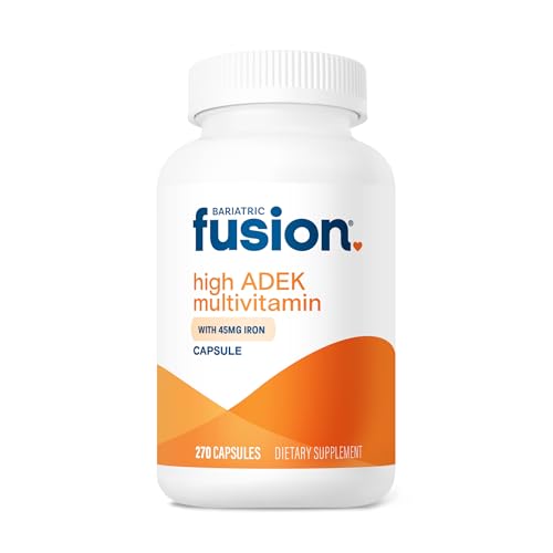 Bariatric Fusion High ADEK Multivitamin Capsule with 45mg Iron | Multi for Duodenal Switch Surgery Patients | Easy to Swallow Vitamin | 270 Capsules | 3 Month Supply