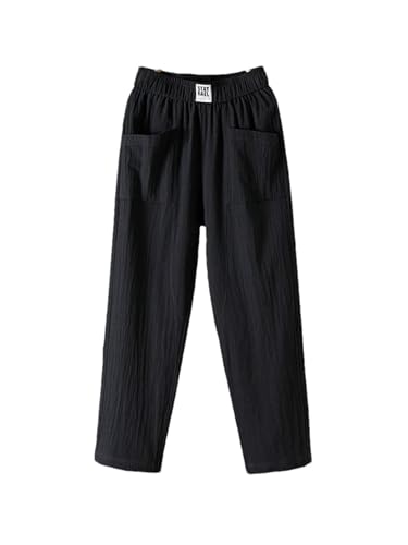 Endurance Loose Pants Women, Summer Cotton Linen Women's Loose Pants, Casual High Waist Flabby Joggers, with Pockets