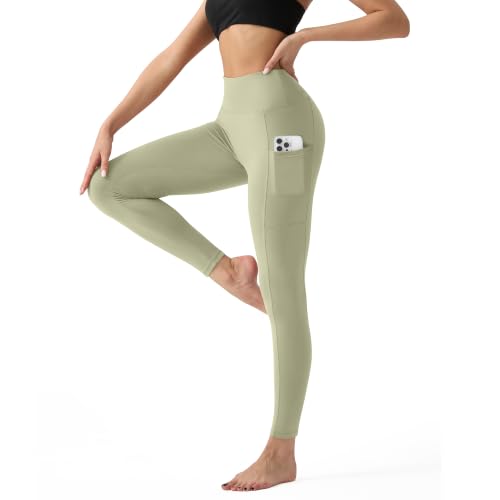 Image of YUDSUD High Waisted Leggings for Women with Pockets - Tummy Control Capris Yoga Pants for Workout Running Athletic Cycling
