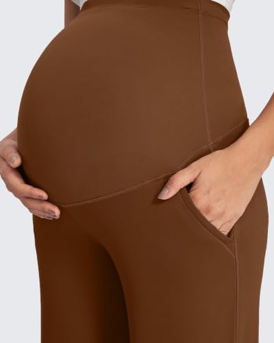  Fleece Lined Maternity Yoga Pants Winter Pregnancy Work Trousers - image 2