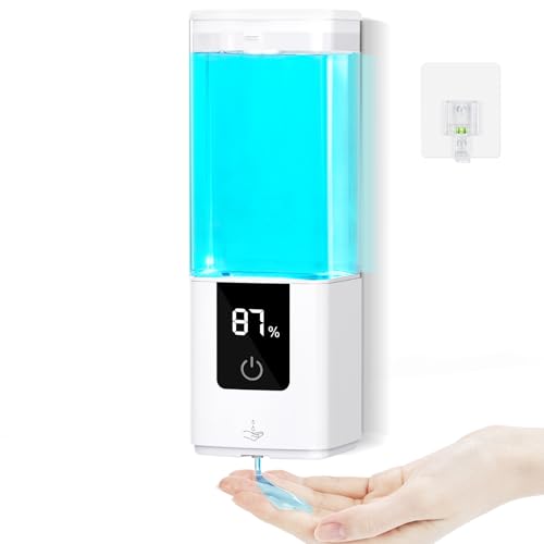 LAOPAO ソープディスペンサー 自動 液体 壁掛け シャンプーディスペンサー 5段階調整 デジタルディスプレー 充電式 IPX7防水 センサー式 シャンプーボトル 浮かせる 詰め替えボトル オートディスペンサー ハンドソープディスペンサー ボディーソープ 食器洗剤 540ml大容量 ホワイト [並行輸入品]