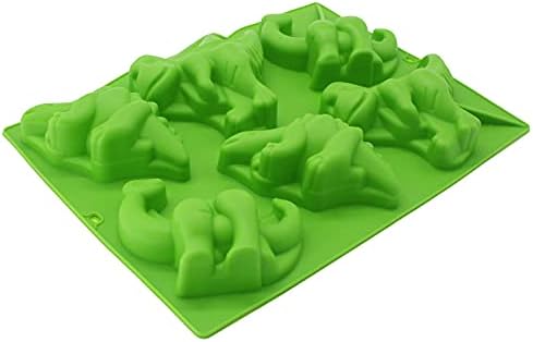 X-Haibei Large 6 Dinosaurs Chocolate Soap Candle Crayon Plaster Silicone Mold Kids Fun Maker