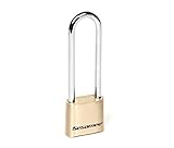 Sesamee K440 4 Dial Bottom Resettable Combination Brass Padlock with 4-Inch Hardened Steel Shackle and 10,000 Potential Combinations - 5 Pack