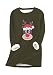 Yming Felpa da donna con collo rotondo, in morbido peluche, a maniche lunghe, per Natale, verde militare, XXXL