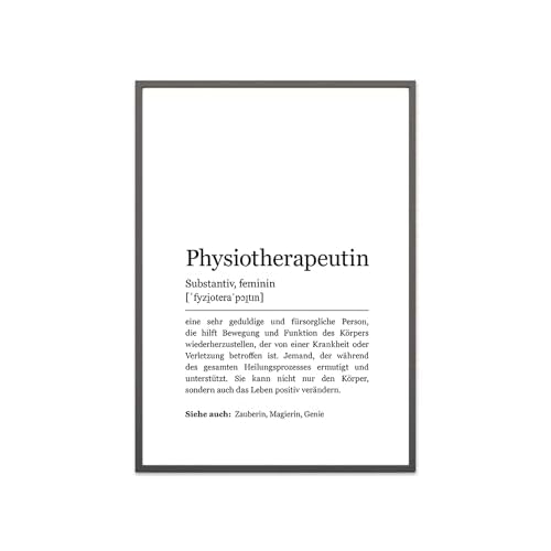 Ritterprintz Physiotherapeutin Bild Kunstdruck Wörterbuch Din A4 Wandbild Druck Poster Fine Art Deko Geschenkidee