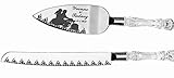 Aaron's Etching Flaming Motorcycle Biker Engraved Wedding Cake Knife/Server Set with Names and Date