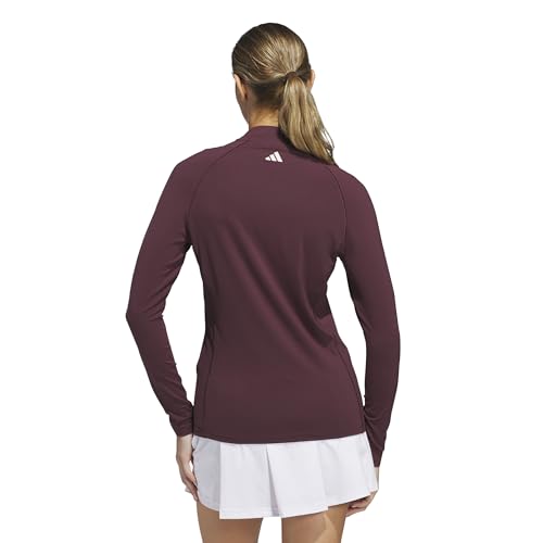 adidas Womens Ultimate365 Solid Quarter-Zip Mock Long Sleeve Top3