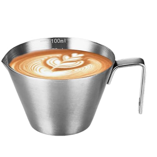 Medidor para café espresso de metal, medidor para café expreso – Taza para jarra para espumar el café – Tazas Espresso con mango, taza dosificadora de café en granos, cafetera expreso