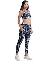SSoShHub Women's Workout Printed Ultrasoft Outfit High Waist Running Tights for Gym, Yoga, Sports, Stretchable, Breathable Soft Fabric Activewear Workout Sports Wear Blue